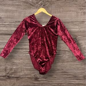 Victoria's Secret Gold Label Crushed Velvet Bodysuit Maroon Women’s M Valentines